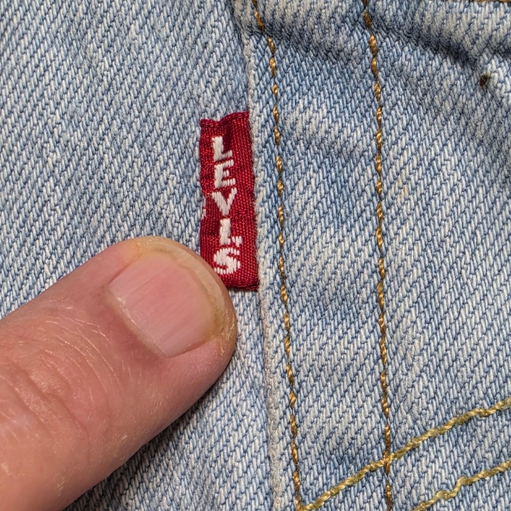 Jeans Levis 29 Womens Light Blue Excellent 501 Premium Side Logo Tape Straight - Picture 2 of 13